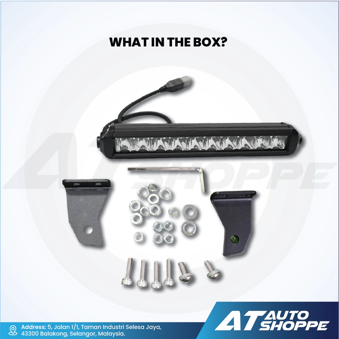 ATP 10 Inch 50W Single Row LED Light Bar White (1 Piece)