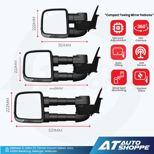 Clearview Next Gen Towing Mirror for Ford Ranger T6/T7/T8 (2012–2021)