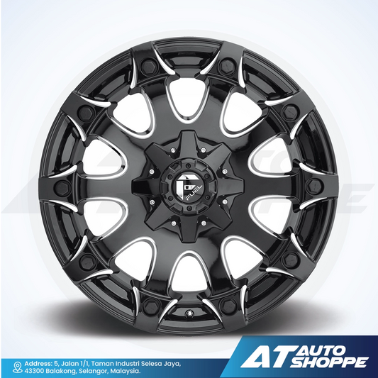 Fuel Off Road Battle Axe-Gloss Black / Milled 17x9 ET-12 6x139.7 (1 Piece)