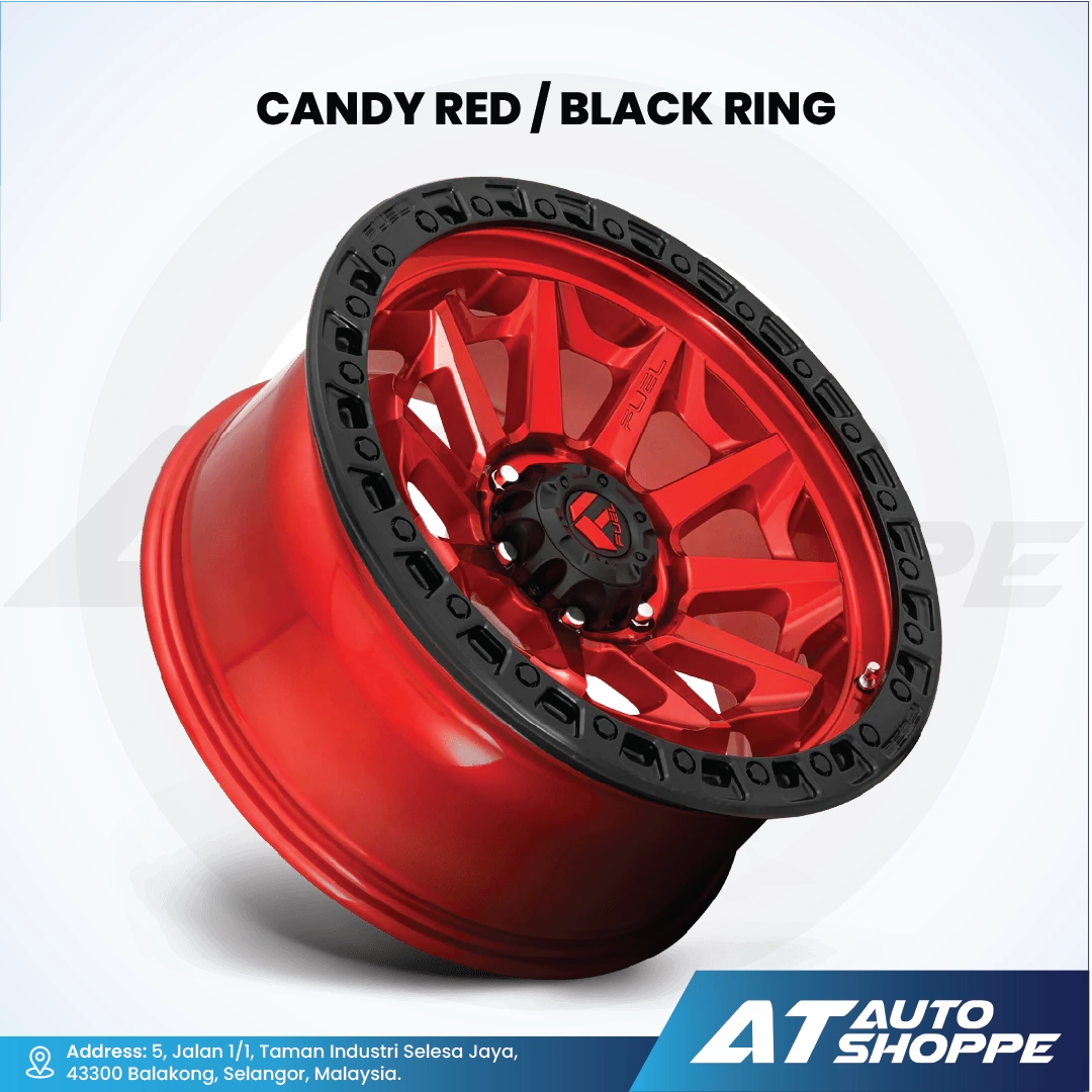 Fuel Off Road Covert-Candy Red / Black Ring 20x9 ET1 6x139.7 (1 Piece)