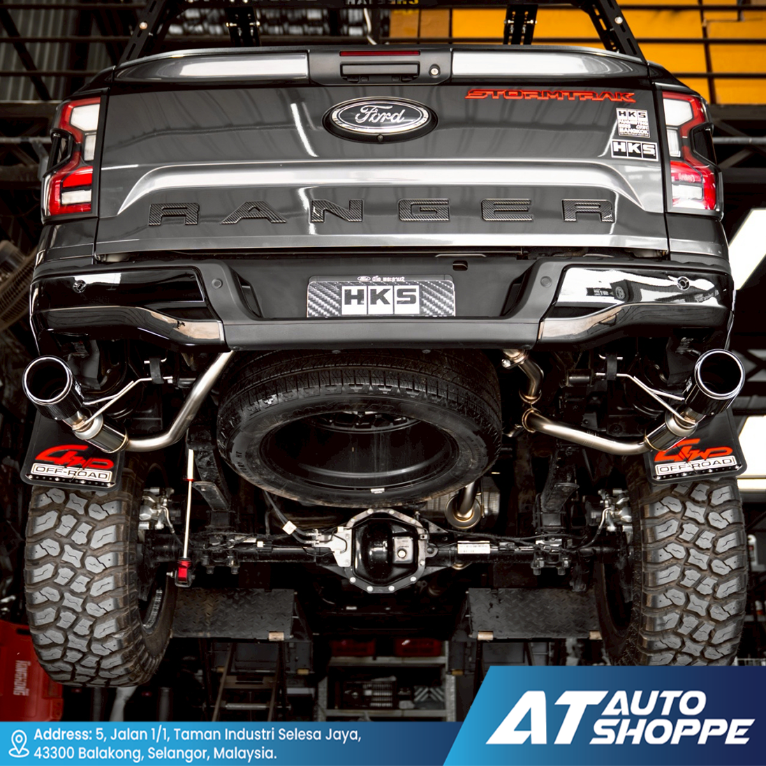 HKS Legamax Dual Exit Carbon Fiber Muffler Exhaust for Ford Ranger Next Gen 2023