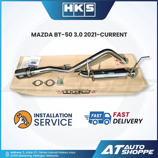 HKS Legamax Single Exit Carbon Fiber Muffler Exhaust for Isuzu D-Max 2020-Current 3.0 / Mazda BT-50 3.0 2021-Current
