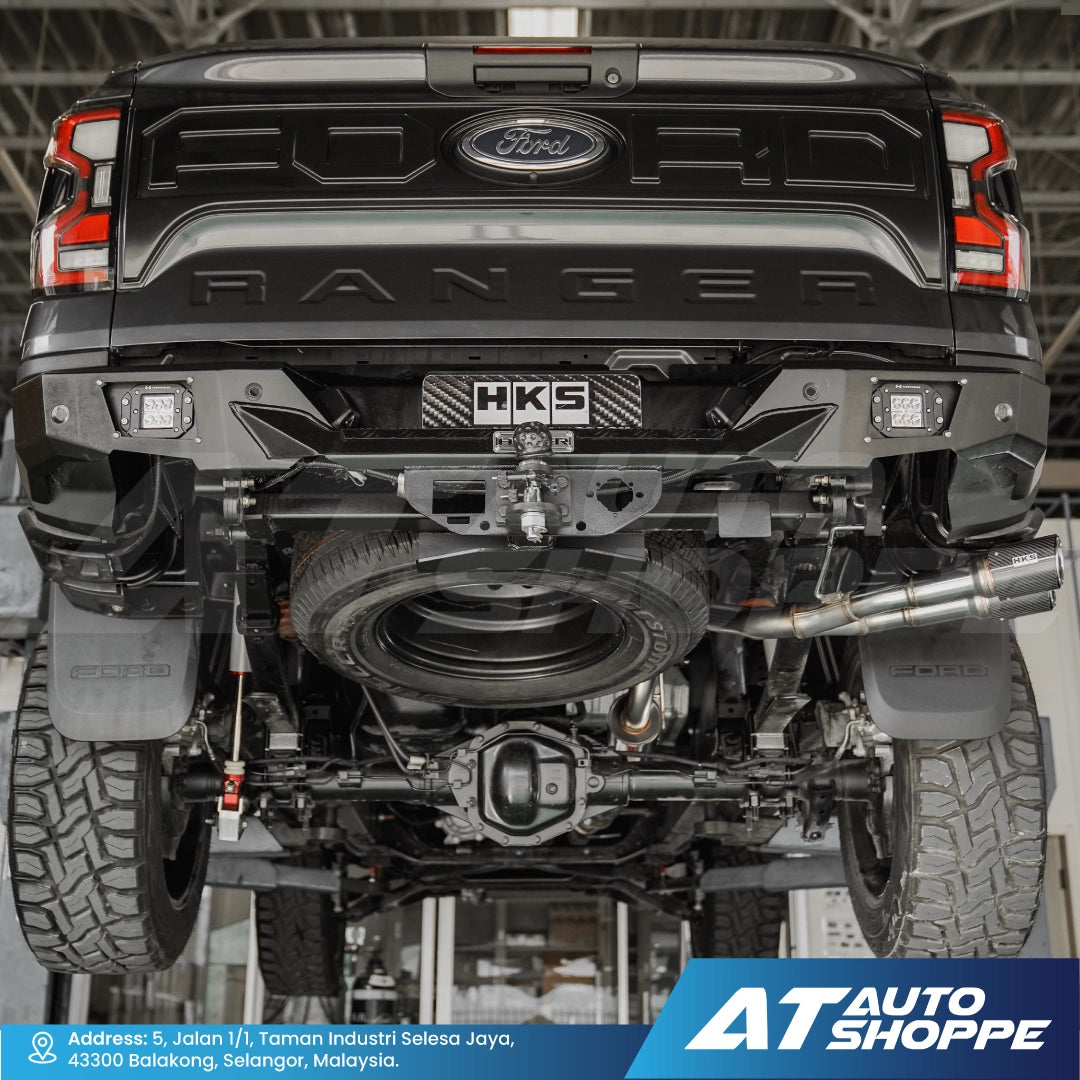 HKS Legamax Twin Side Exit Carbon Fiber Muffler Exhaust for Ford Ranger Next Gen 2023