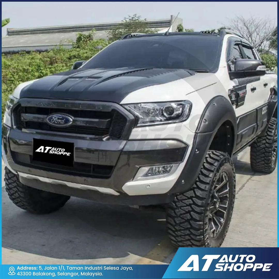 Hood Scoop Matte Black For Ford Ranger 2015-2021 T7 T8 XL XLT XLT+ Wildtrak Raptor 2.0