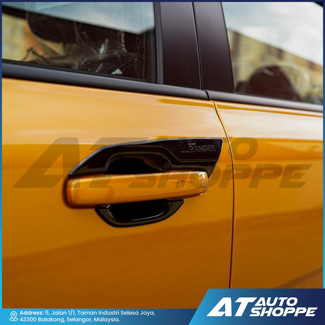 Inner Door Handle Cover Guard Glossy Black For Ford Ranger Next Gen 2023 T9 (Made in Thailand)