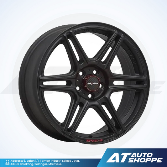 Lenso Project-D Spec-G-Matte Black/Red Text 15x7 ET38 4x100 (1 Piece)
