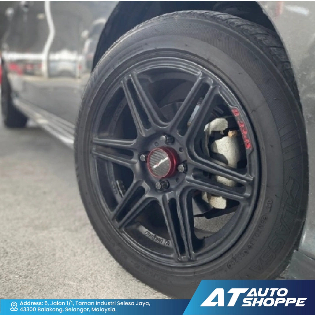 Lenso Project-D Spec-G-Matte Black/Red Text 15x7 ET38 4x100 (1 Piece)