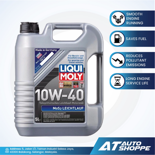Liqui Moly MOS2 Leichtlauf 10W40 Full Synthetic Motor Oil (5L)