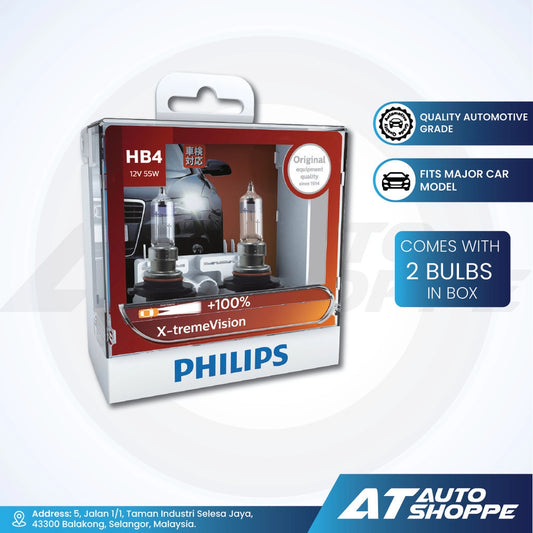Philips X-treme Vision Headlight Bulbs 3500K HB4 (1 pair)