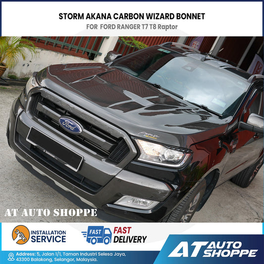 AKANA Carbon Wizard Storm Bonnet for Ford Ranger T7 T8 2015–2021