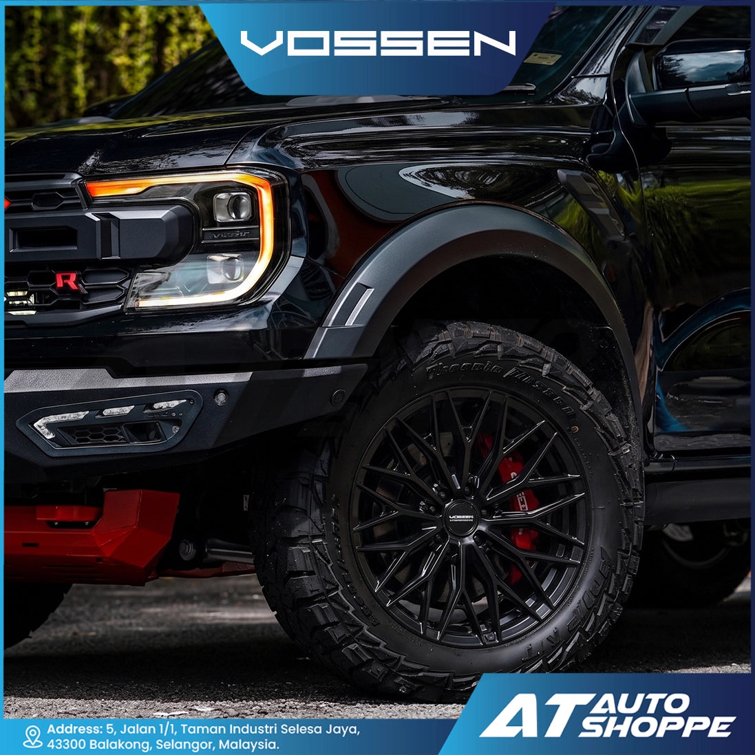 Vossen HF6-Satin Black 20x9.5 ET15 6x139.7 (1 Piece)