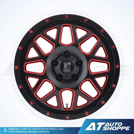 XD XD820 Grenade 2-Satin Black/Red Milled 20x12 ET-44 6x139.7 (1 Piece)