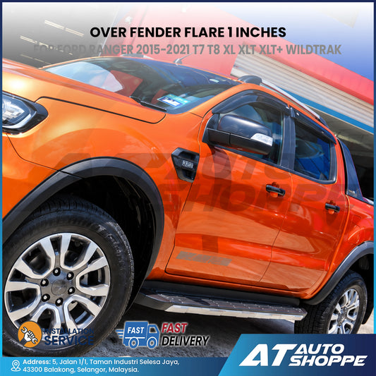 1-Inch Over Fender Flares For Ford Ranger T7 T8 2015-2021