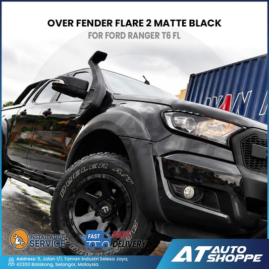 2-Inch Over Fender Flares Matte Black For Ford Ranger T6 FL