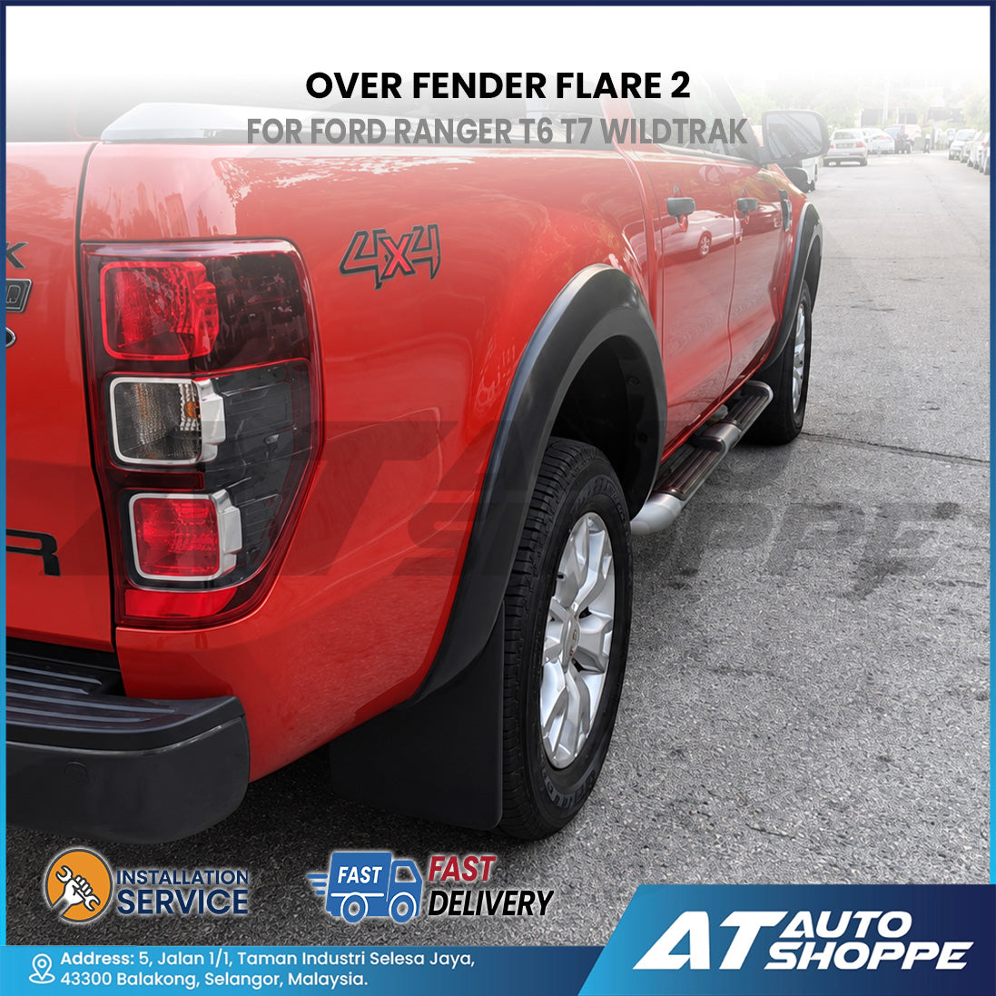 2-Inch Over Fender Flares for Ford Ranger Wildtrak T6 / T7