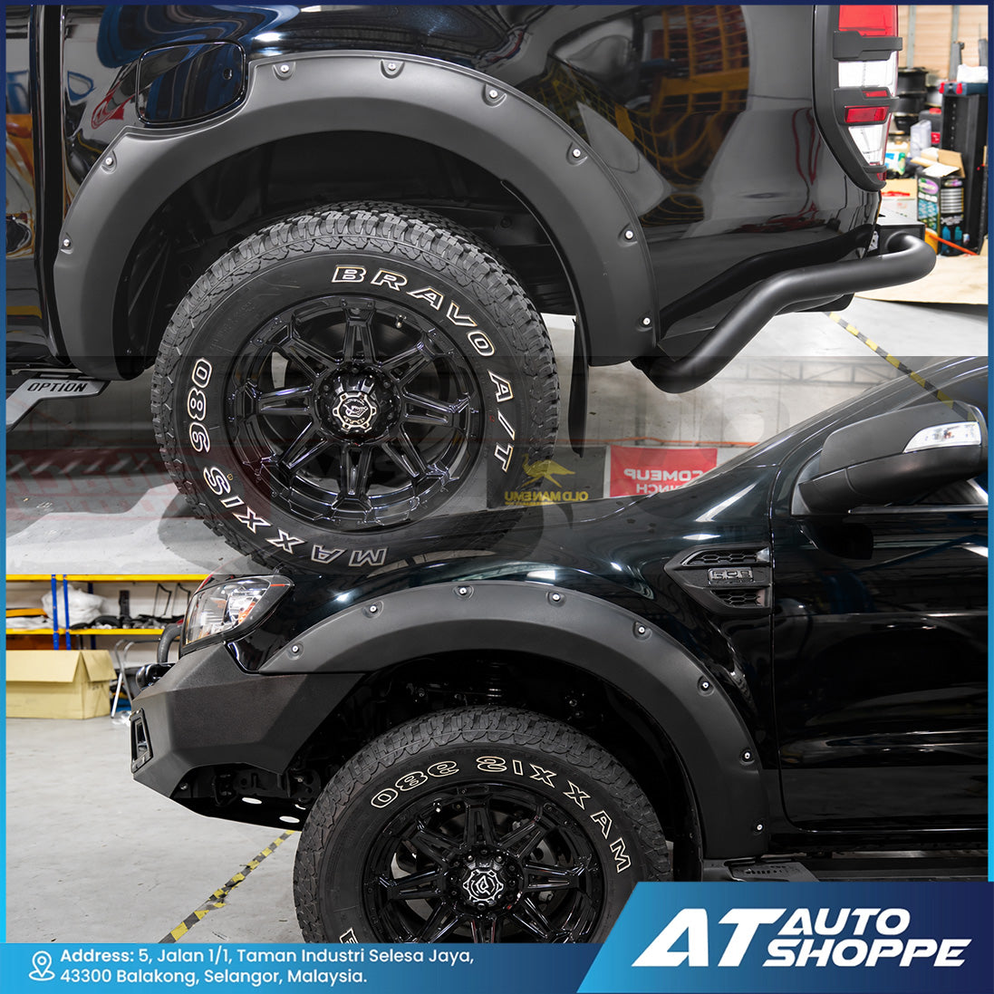 2-Inch Over Fender Flares With Dummy Screws For Ford Ranger T6 T7 T8 2012-2021