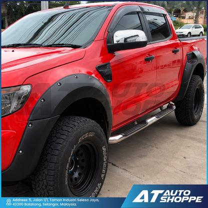 3-Inch Over Fender Flares Matte Black With Dummy Screw For Ford Ranger T6 T7