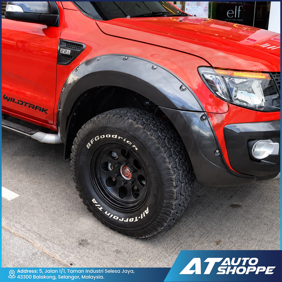 3-Inch Over Fender Flares With Dummy Screws Matte Black For Ford Ranger T7