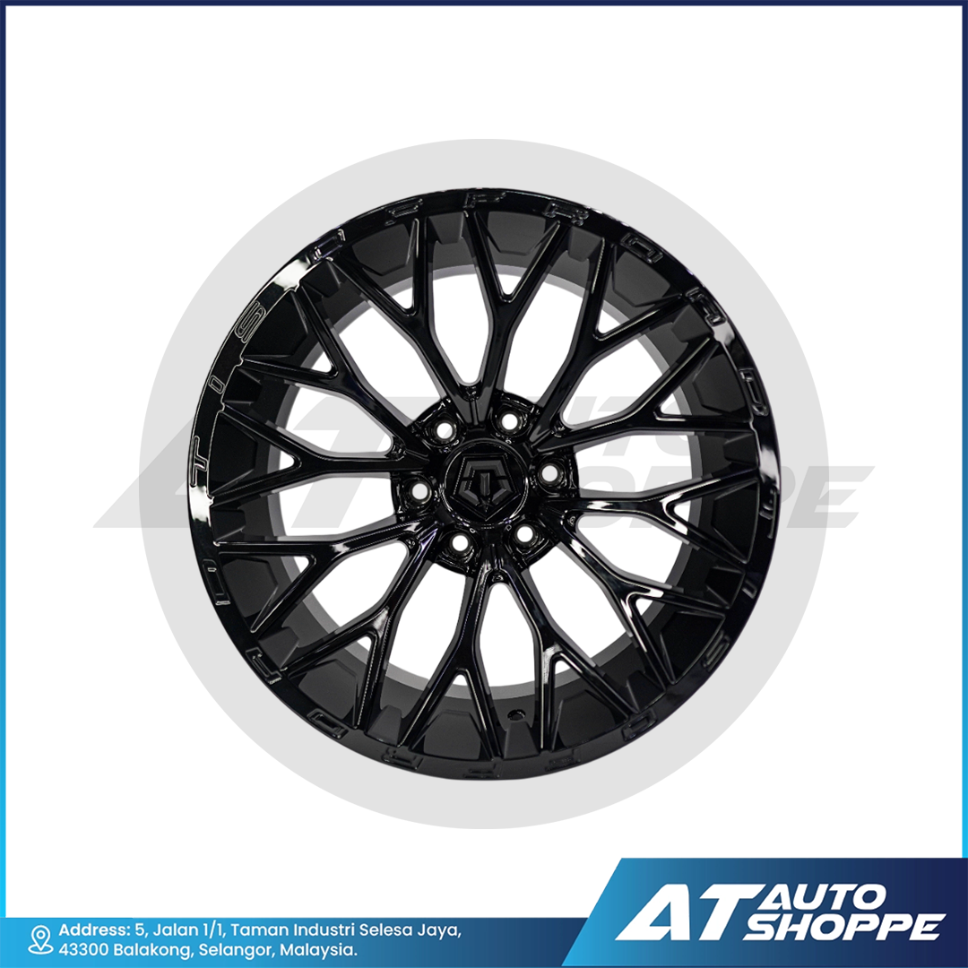 TIS 566B Gloss Black 20x10 ET-24 6x139.7 (1 Piece)