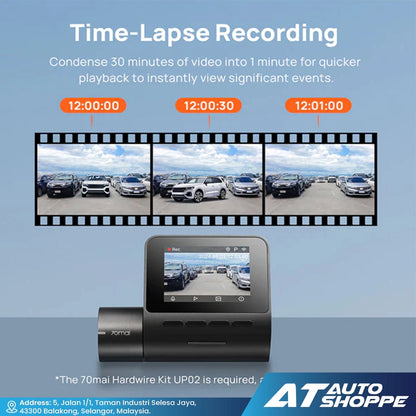 70mai A200 Dash Cam 1080P 60FPS & Dual-Channel Supported