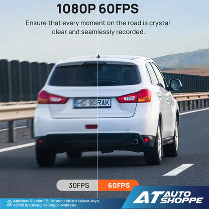 70mai A200 Dash Cam 1080P 60FPS & Dual-Channel Supported
