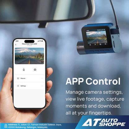 70mai A200 Dash Cam 1080P 60FPS & Dual-Channel Supported