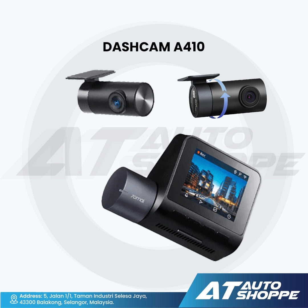 70mai A410 Dash Cam (Front 2.5K + Rear 1080P) | Dual Channel HDR Car DVR | Built-in GPS & 24H Parking Surveillance