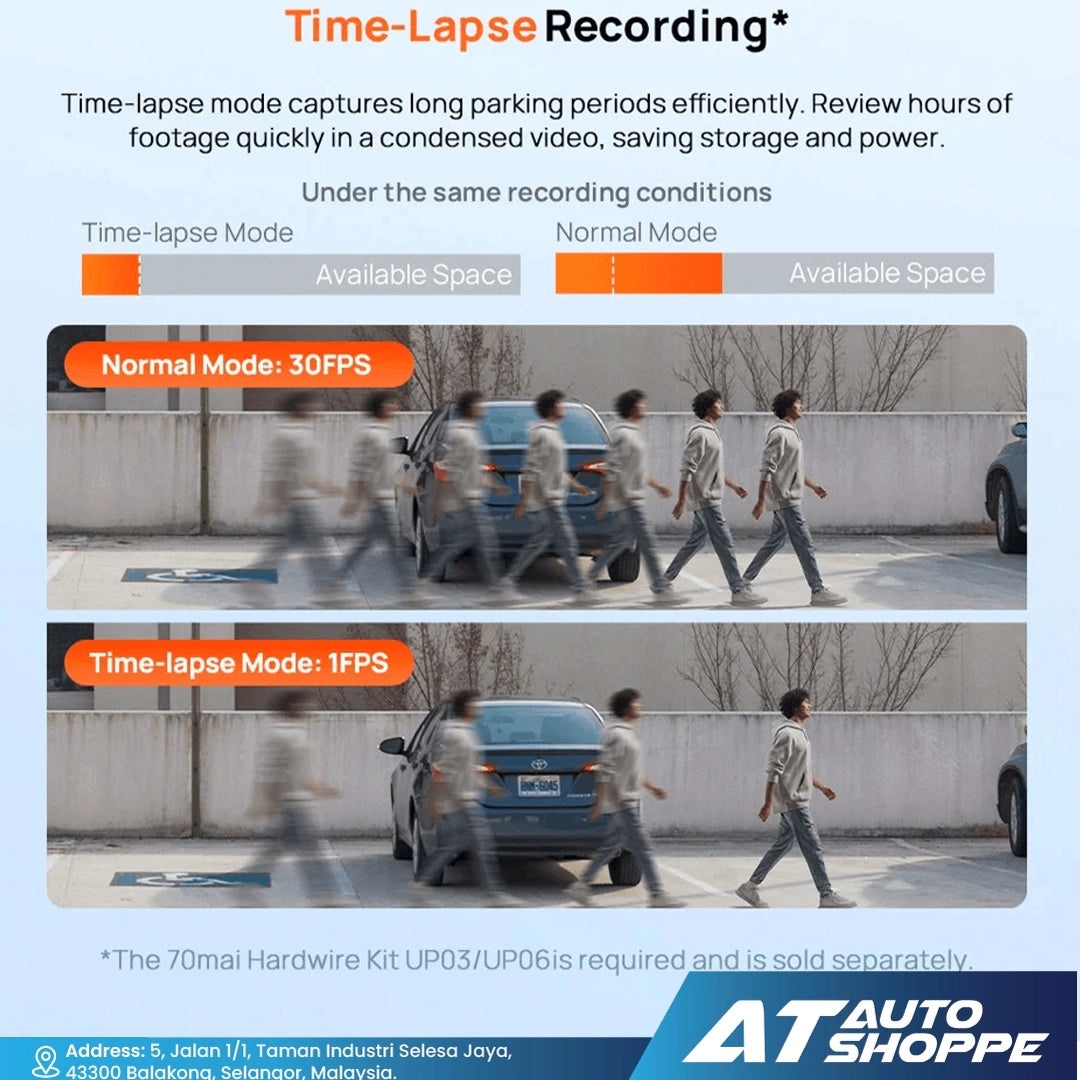 70mai A410 Dash Cam (Front 2.5K + Rear 1080P) | Dual Channel HDR Car DVR | Built-in GPS & 24H Parking Surveillance
