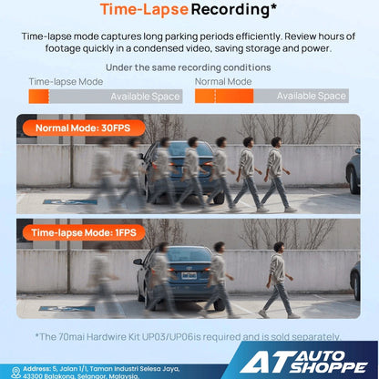 70mai A410 Dash Cam (Front 2.5K + Rear 1080P) | Dual Channel HDR Car DVR | Built-in GPS & 24H Parking Surveillance