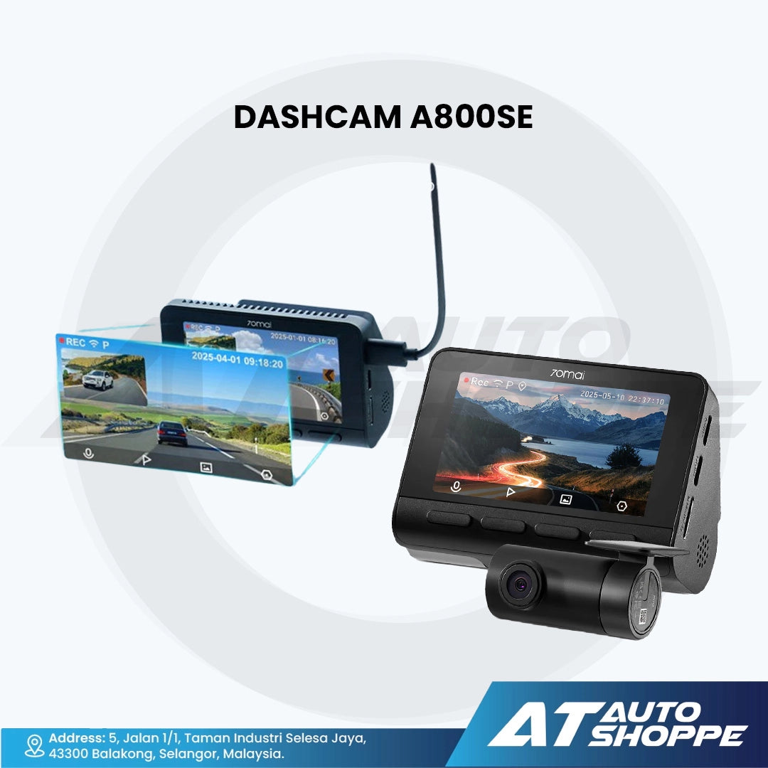 70mai Dash Cam 4K A800SE HDR, Super Night Vision, Emergency Record, Supercapacitor & 24H Surveillance