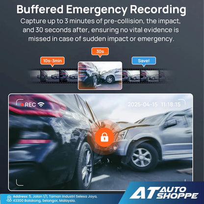 70mai Dash Cam 4K A800SE HDR, Super Night Vision, Emergency Record, Supercapacitor & 24H Surveillance