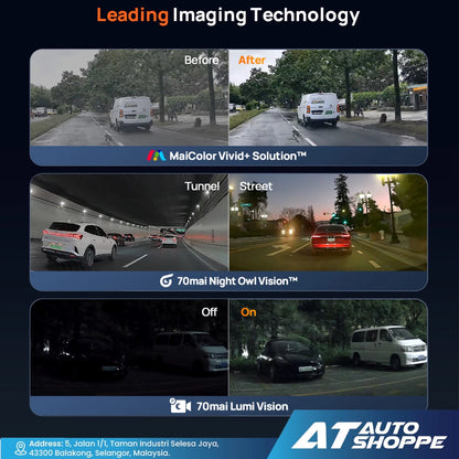70mai Dash Cam 4K M800 Built-In EMMC, Dual Sony Starvis 2, HDR Recording, 4G LTE