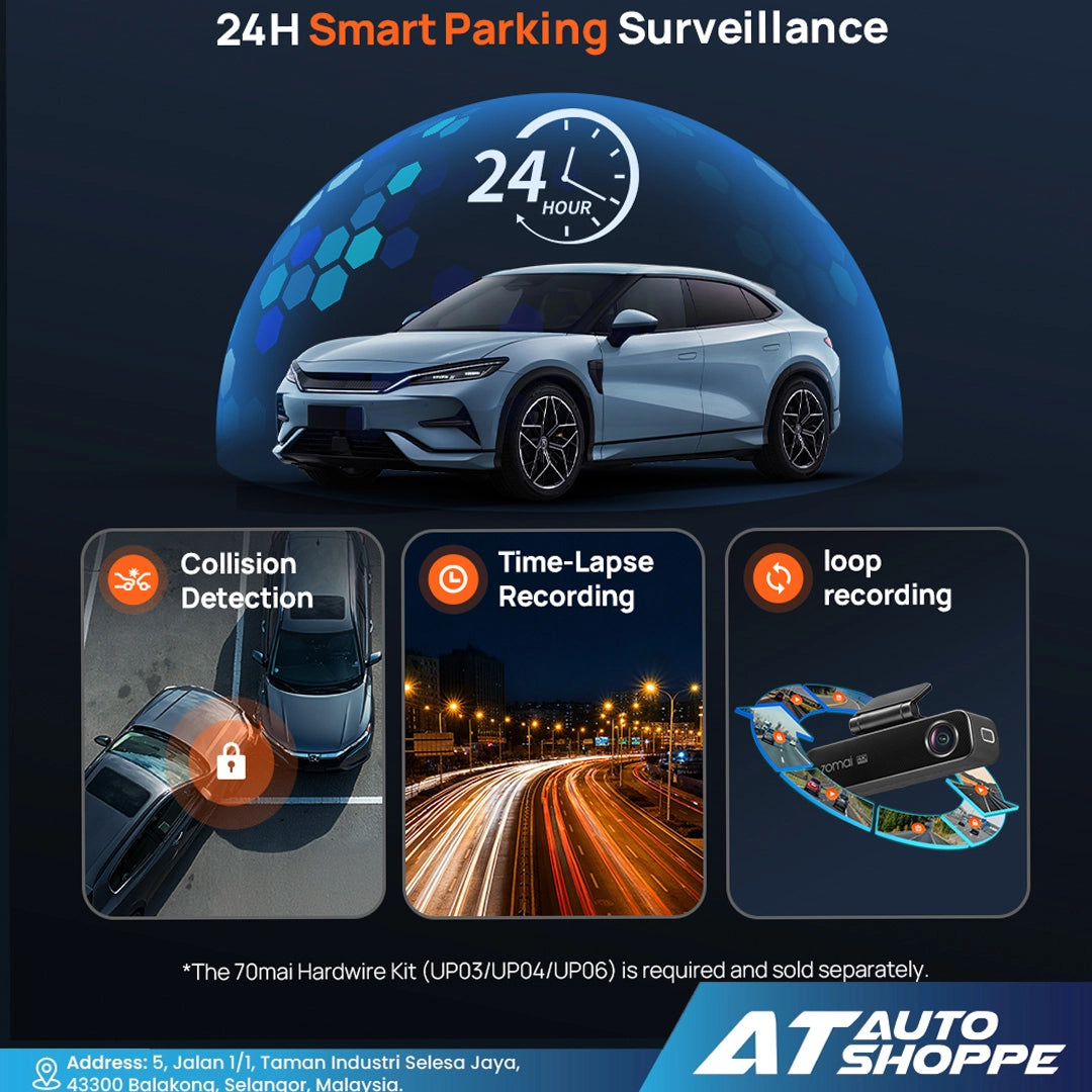 70mai Dash Cam 4K M800 Built-In EMMC, Dual Sony Starvis 2, HDR Recording, 4G LTE