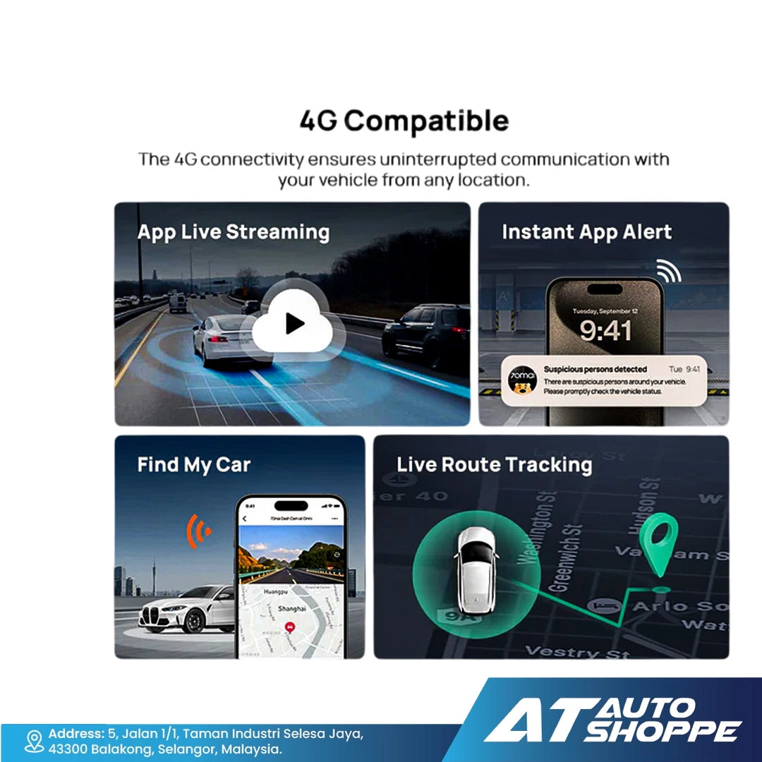 70mai Dash Cam 4K Omni X800 360 Full View with Dual Sony STARVIS 2, AI 2.0 & 4G LTE Supported (128 GB Included)