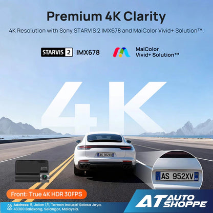 70mai Dash Cam A810S - Sony Starvis 2 IMX678, 4G LTE & Dual HDR Supported