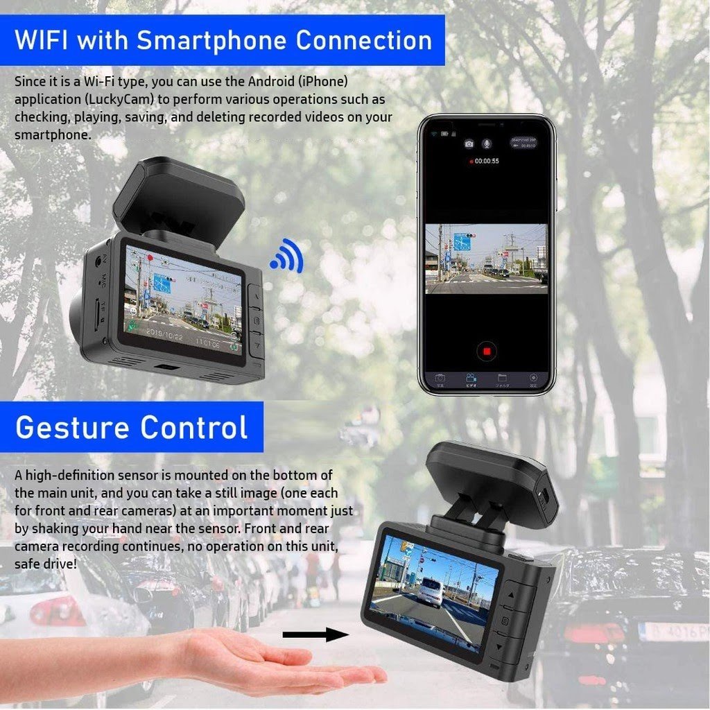 AKEEYO AKY-D9 4K + 2K Dual Dash Cam GPS