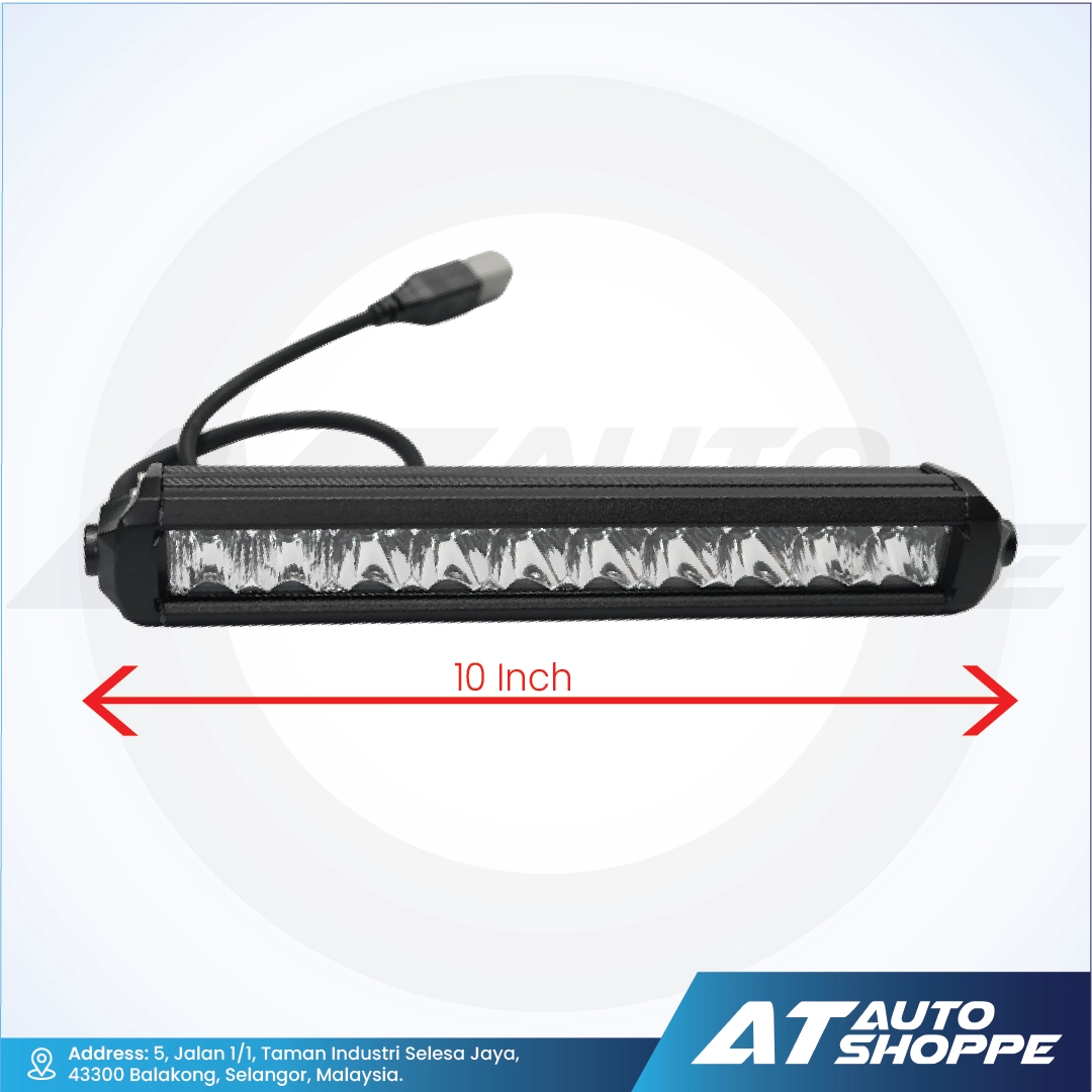 ATP 10 Inch 50W Single Row LED Light Bar White (1 Piece)