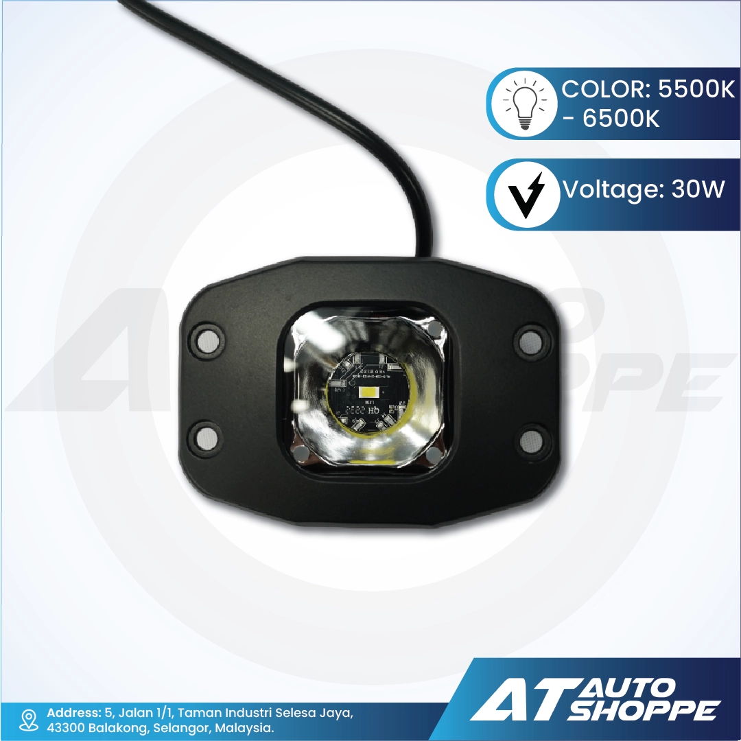 ATP 3-Inch RGB Multi-LED Pod Spotlight - Normal/Flush Mount Work Light