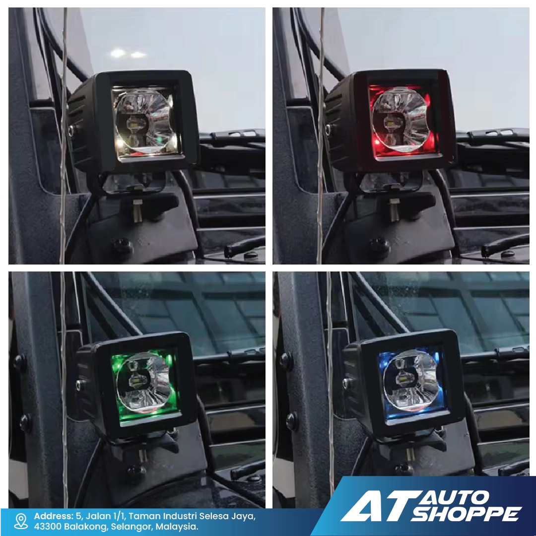 ATP 3-Inch RGB Multi-LED Pod Spotlight - Normal/Flush Mount Work Light