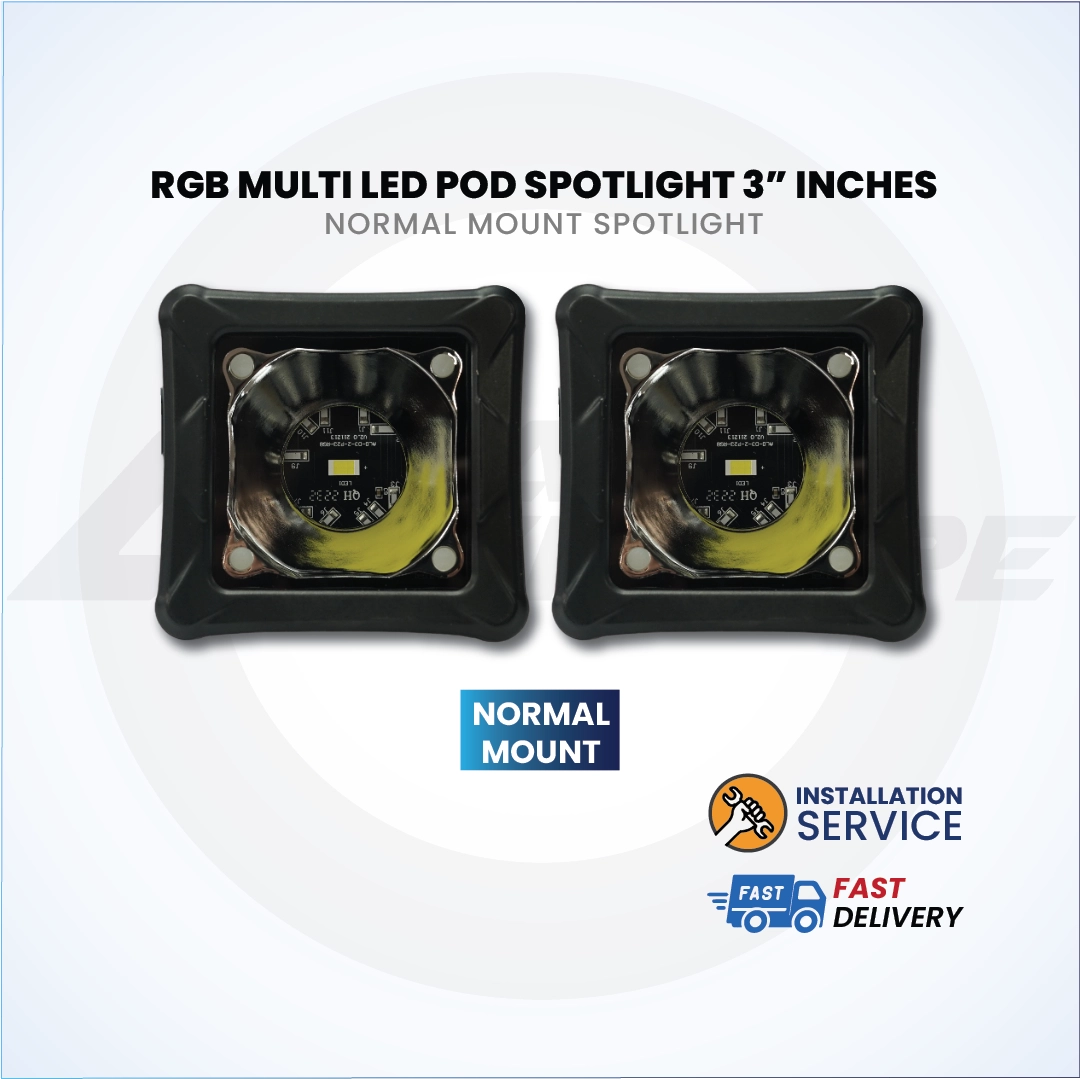 ATP 3-Inch RGB Multi-LED Pod Spotlight - Normal/Flush Mount Work Light