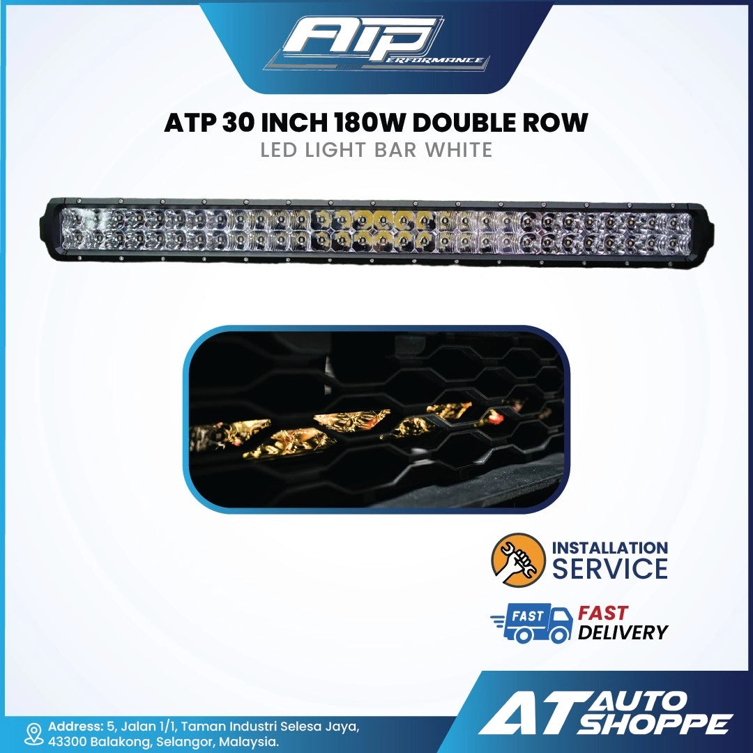 ATP 30 Inch 180W Double Row LED Light Bar White (1 Piece)