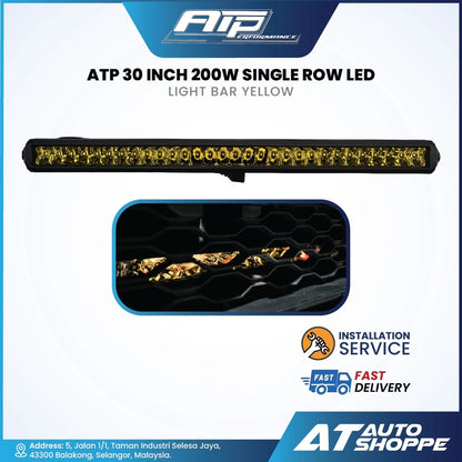 ATP 30 Inch 200W Single Row LED Light Bar Yellow (1 Piece)