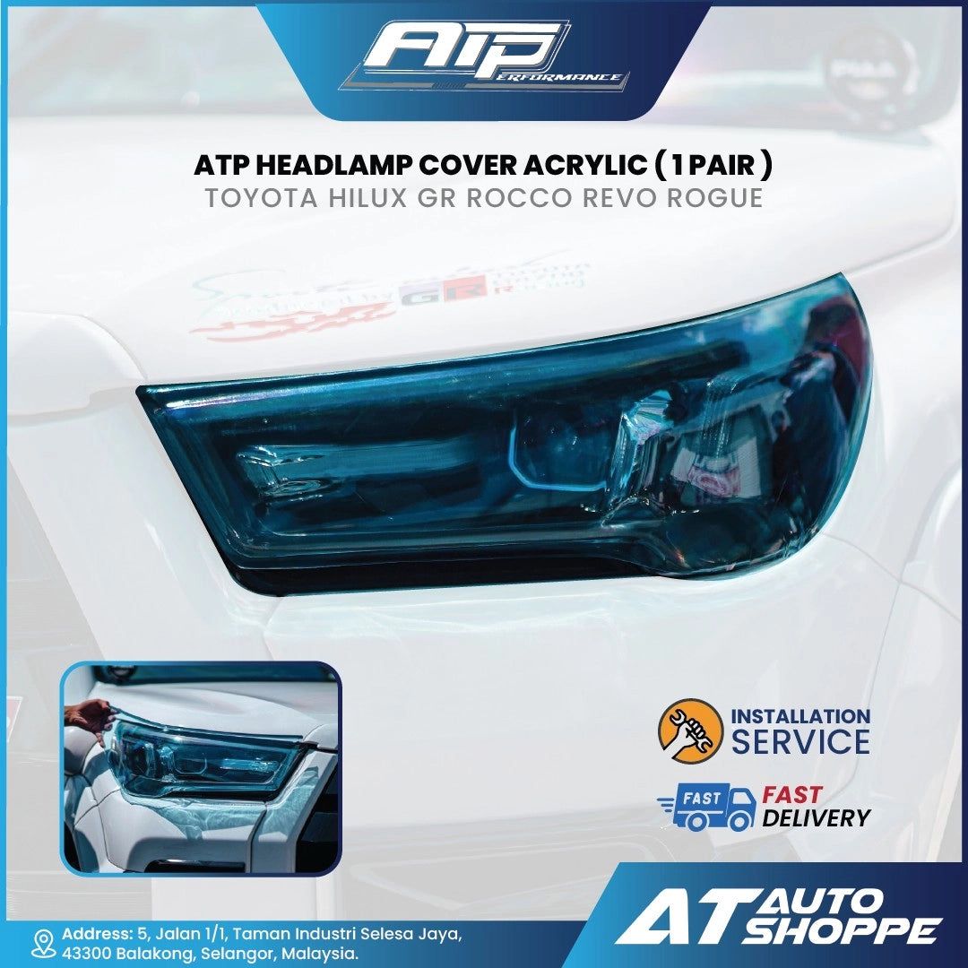 ATP Acrylic Headlamp Cover Protector for Toyota Hilux GR / Revo / Rogue (2020 - Now) [1 Pair]