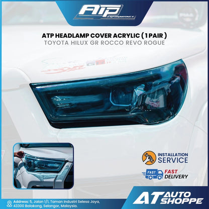 ATP Acrylic Headlamp Cover Protector for Toyota Hilux GR / Revo / Rogue (2020 - Now) [1 Pair]