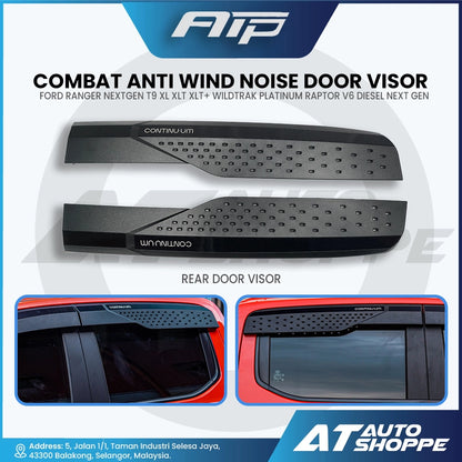 ATP Combat anti wind noise Door Visor for Ford Ranger T9 XLT XLT+, Wildtrak, Stormtrak, Platinum, Everest, Raptor