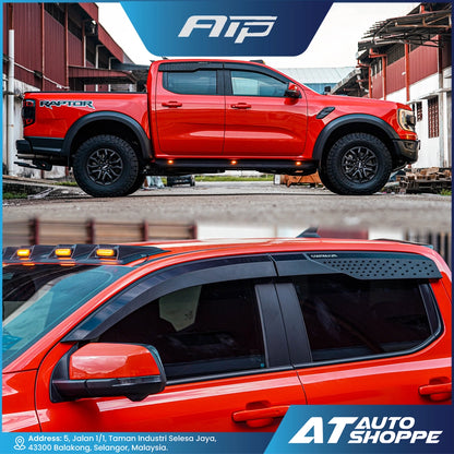 ATP Combat anti wind noise Door Visor for Ford Ranger T9 XLT XLT+, Wildtrak, Stormtrak, Platinum, Everest, Raptor
