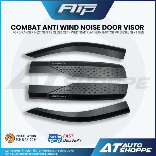 ATP Combat anti wind noise Door Visor for Ford Ranger T9 XLT XLT+, Wildtrak, Stormtrak, Platinum, Everest, Raptor