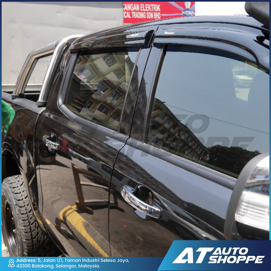 ATP Door Visor Set For Ford Ranger 2012-2021 T6 T7 T8 XL XLT XLT+ Wildtrak Raptor