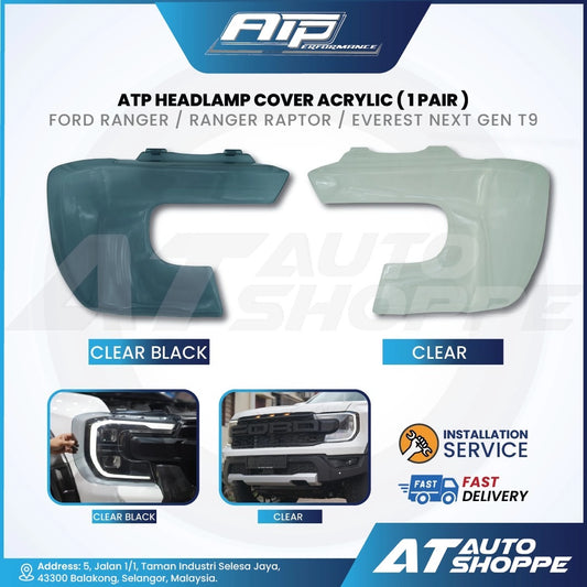 ATP Headlamp Cover Acrylic For Ford Ranger Wildtrak XLT Raptor Next Gen T9 (1 Pair)