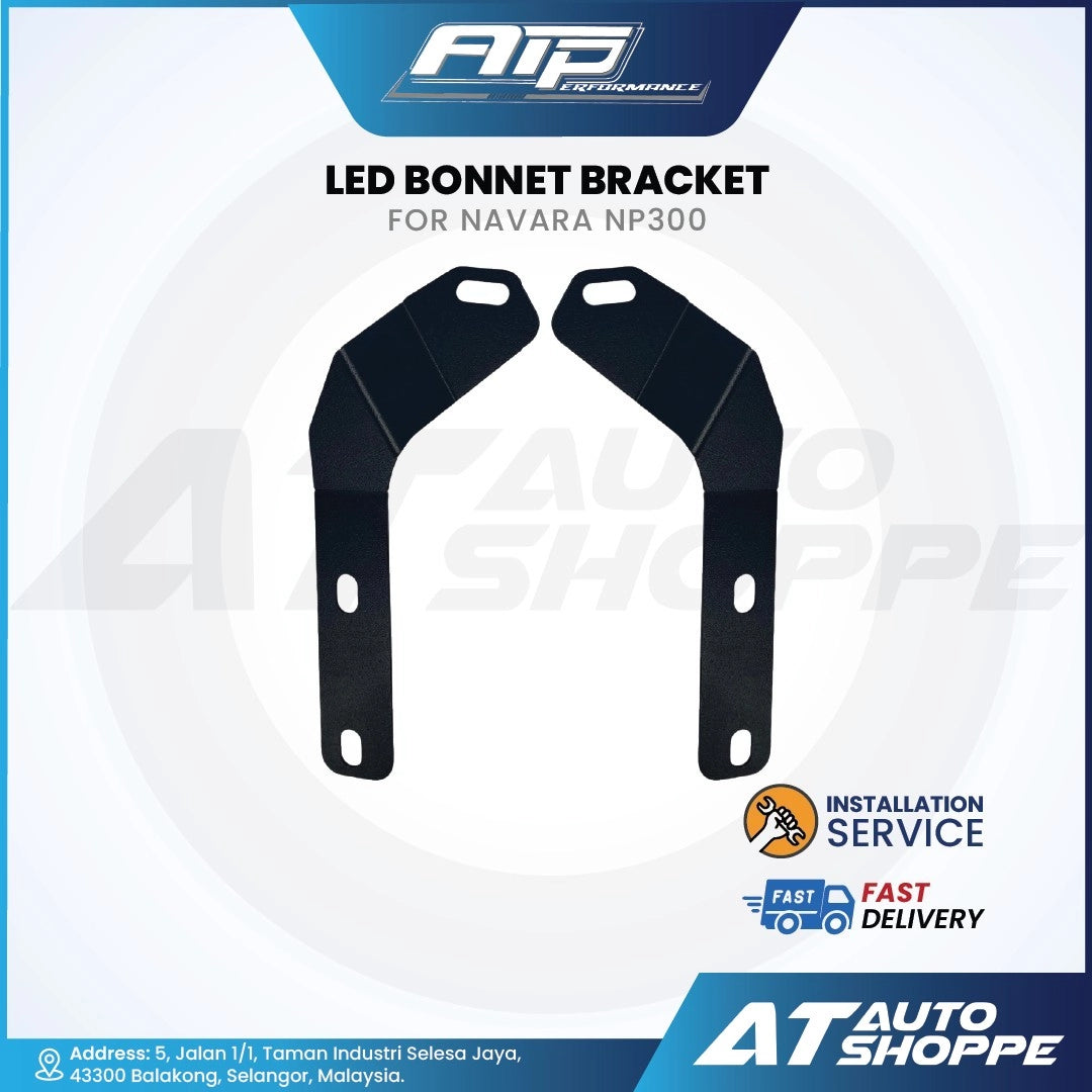 ATP LED Bonnet Mounting Bracket Plug & Play Steel Black Powder Coated